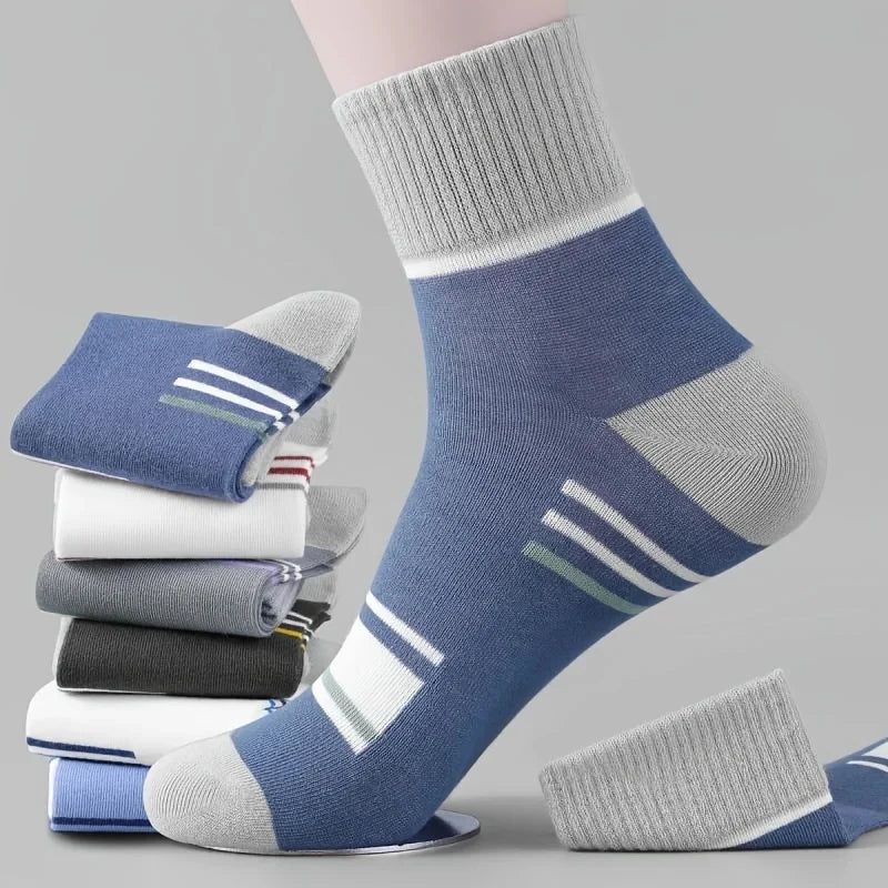 1 paire de chaussettes confortables et respirantes en coton pour hommes, chaussettes d'été pour hommes