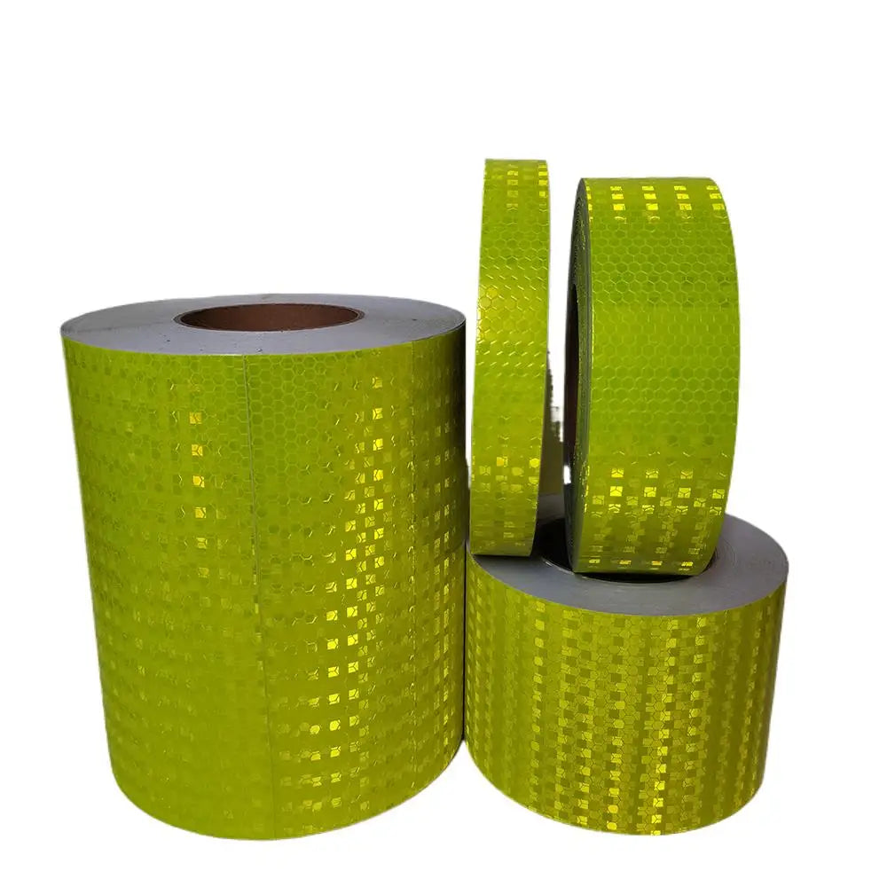 Autocollants réfléchissants jaunes fluorescents pour vélo, 2.5cm/5cm/10cm/20cm x 5m, bande de sécurité d'avertissement étanche à haute visibilité pour véhicule