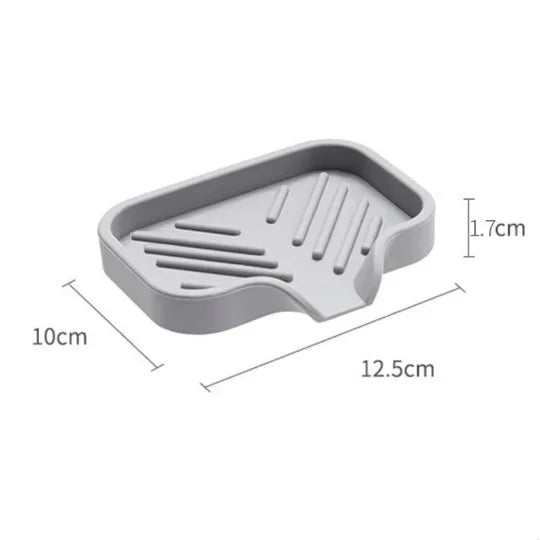 Kitchen Sink Sponge Holder Silicone Soap Dish Bar Soap Holder Self Draining Anti-slip Storage Rack Bathroom Kitchen Supplies