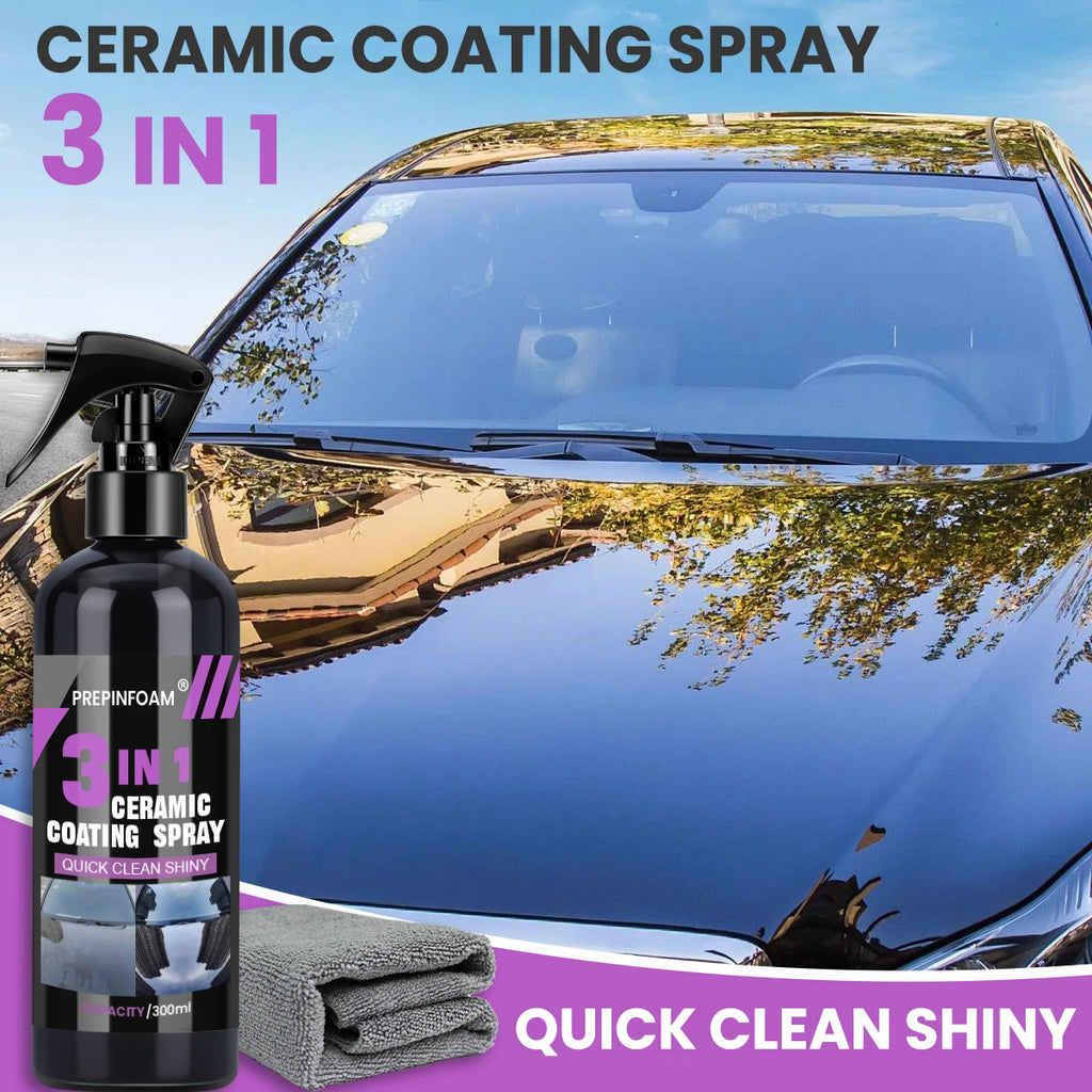 Spray de revêtement liquide en céramique 3 en 1 pour voiture, couche hydrophobe Nano cristal, Agent de polissage, peinture à haute brillance, cire de Protection, soins de voiture
