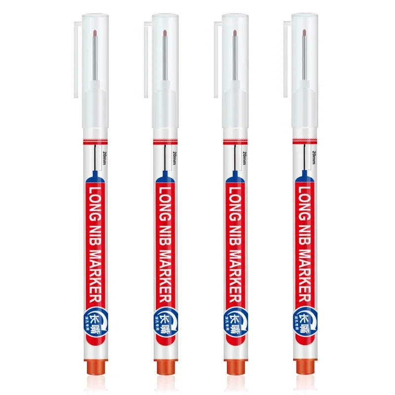 Marqueurs à tête de pointe longue pour stylo perforateur en métal, étanche, salle de bains, décoration du bois, multi-usages, 4 pièces/ensemble 20mm