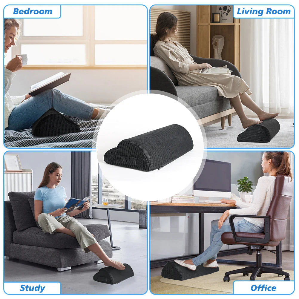 Tabouret de bureau en mousse à mémoire de forme et repose-pieds sous bureau, coussin surélevé pour les jambes, idéal pour les jeux et le bureau à domicile