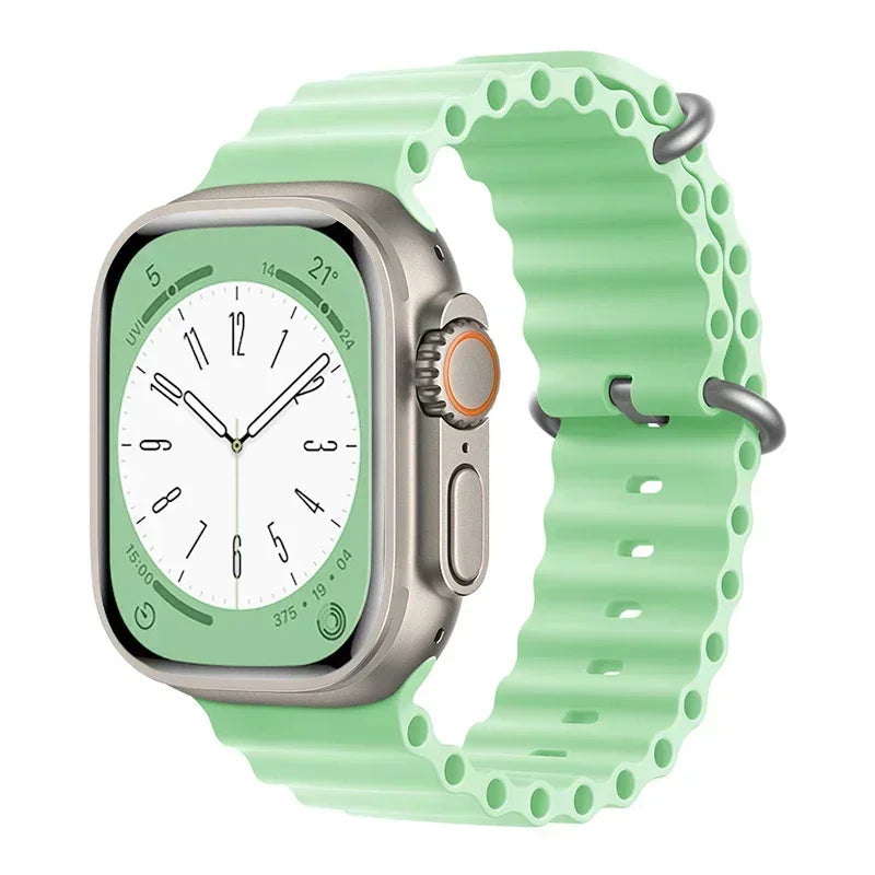 Bracelet océan en Silicone pour bracelets de montre Apple 45mm 46mm 40mm Ultra 2 49mm 44mm 41mm 38-42mm bracelet de sport série 10 9 8 7 6 5 4 SE
