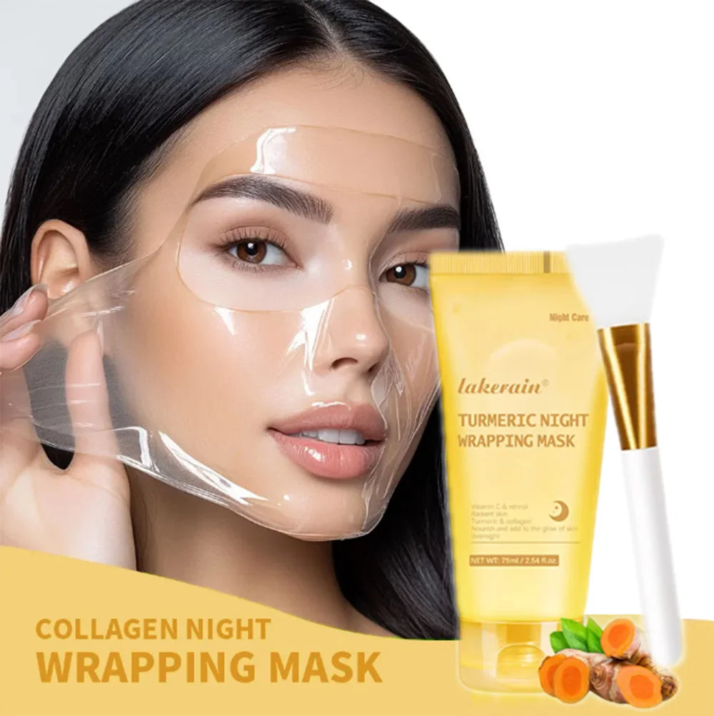Masque facial peel-off au collagène, soin de nuit enveloppant, hydratation et élasticité, réduit le relâchement cutané et le teint terne, collagène hydrolysé