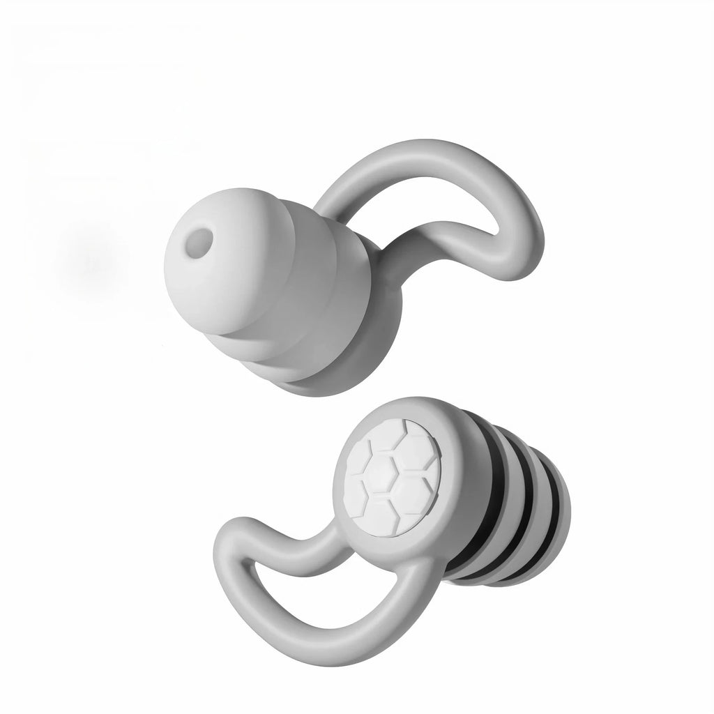 Une paire de bouchons d'oreille en silicone souple avec réduction de bruit, étanches, confortables à porter, adaptés pour dormir et nager