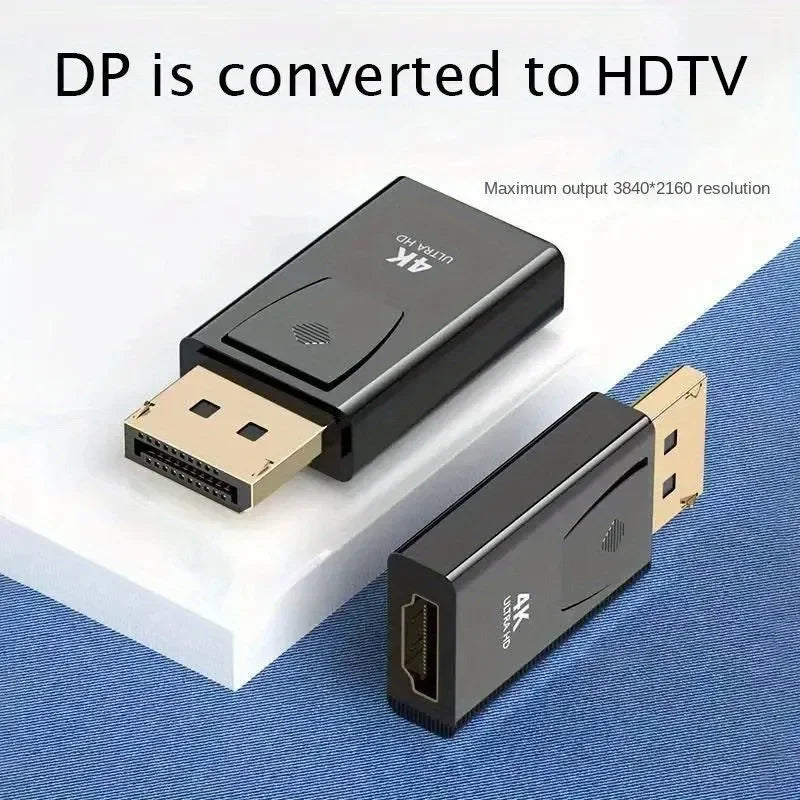 DisplayPort to HDMI-Compatible Adapter 4K/1080P DP to HDMI Adapter Male to Female Video Audio Converter For PC Laptop Projector