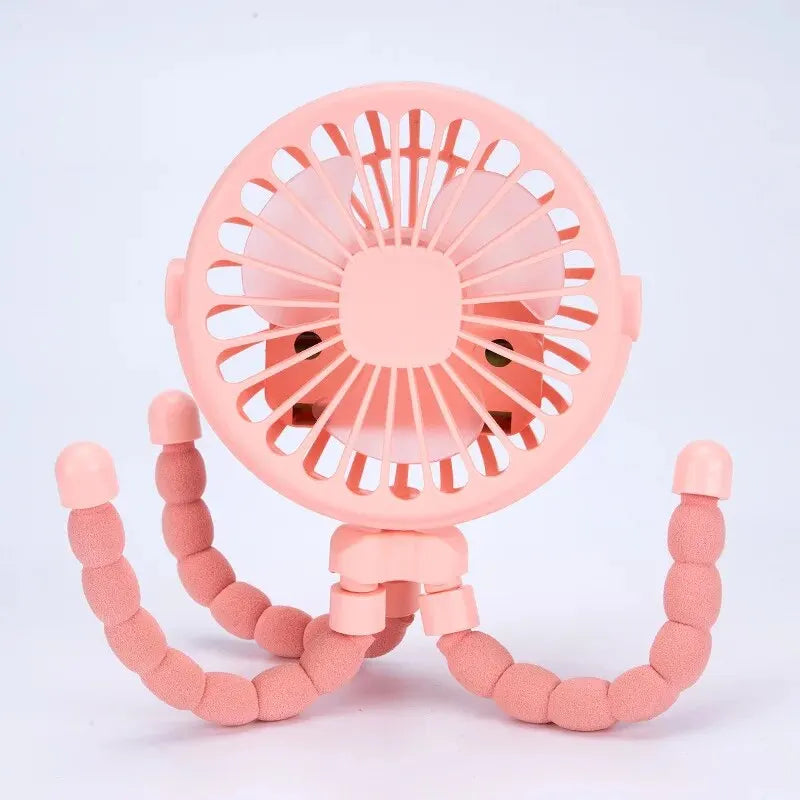 Octopus shape handheld fan standing, hanging and winding 4 forms night light design rechargeable long battery life mini student