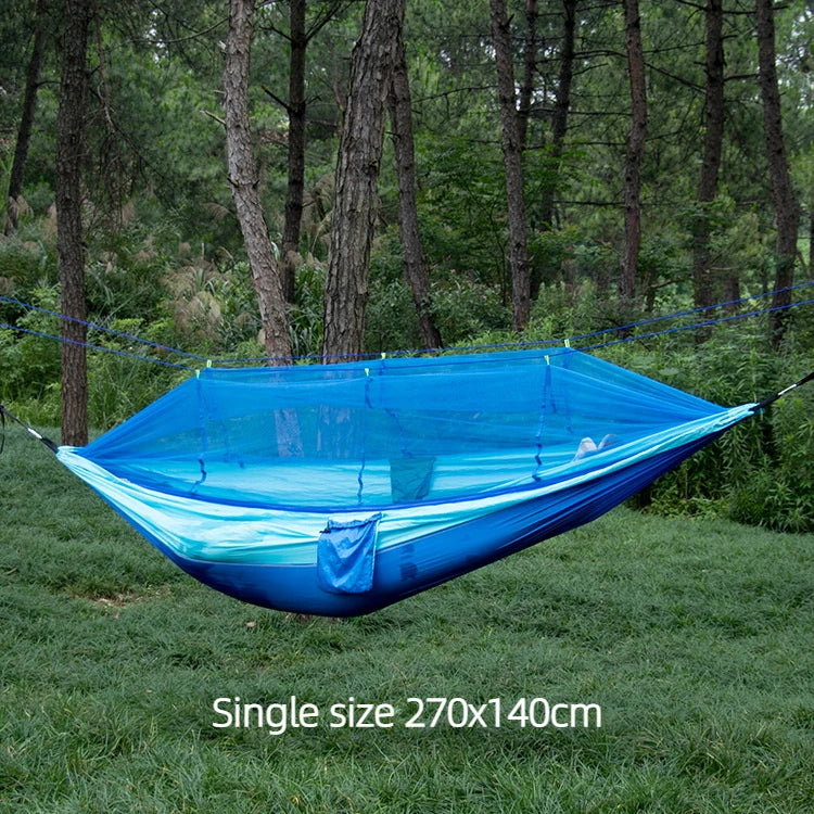 Tissu en nylon portable pour voyage, camping et couchage suspendu, disponible en tailles simple et double. Disponible en versions simple et double. Disponible en version portable et suspendue.