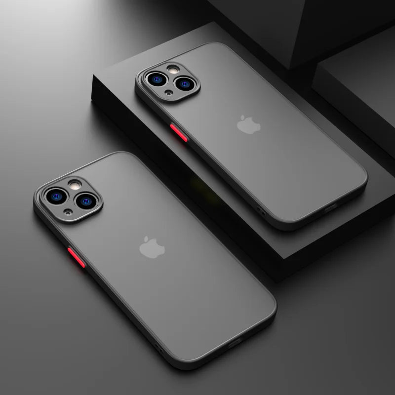 Nouvelle coque de téléphone antichoc Armor Bumper pour iPhone 15, 11, 12, 13 Mini, 14 Pro, XR, X, XS Max, 7, 8 Plus, SE 2020 - Coque rigide en silicone