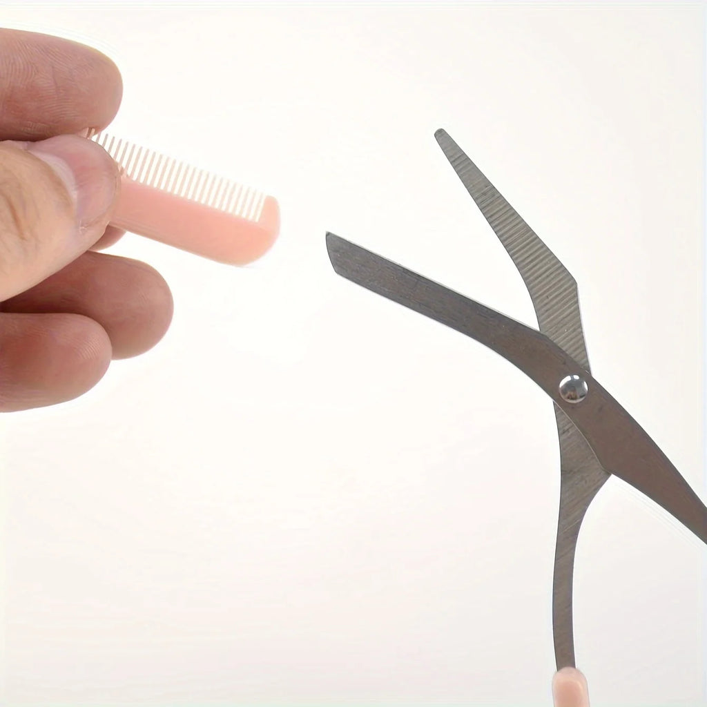 Ciseaux de rasoir à sourcils en acier inoxydable, tondeuse anti-rayures sûre pour débutants, outil de beauté tranchant en croissant, multicolore