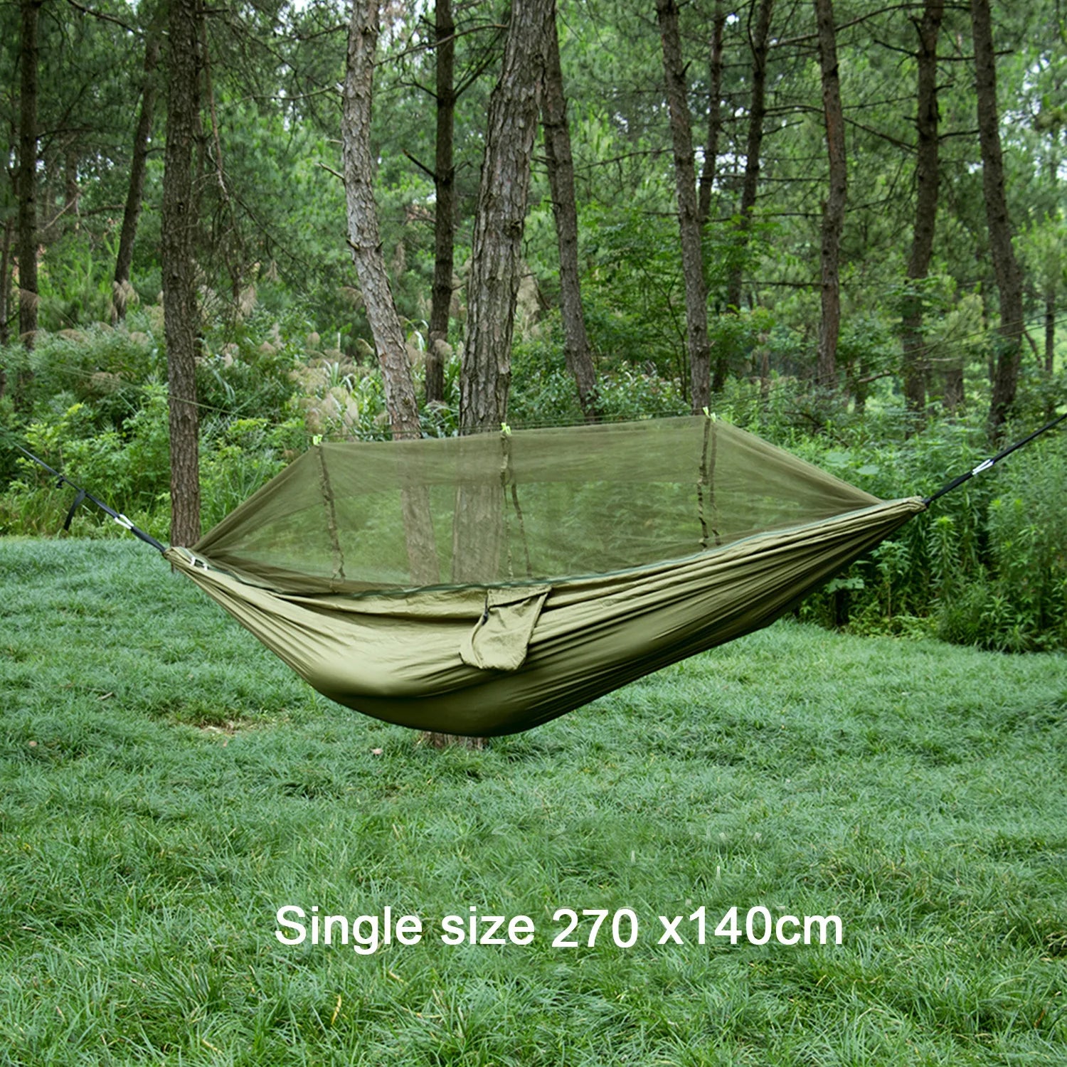Tissu en nylon portable pour voyage, camping et couchage suspendu, disponible en tailles simple et double. Disponible en versions simple et double. Disponible en version portable et suspendue.
