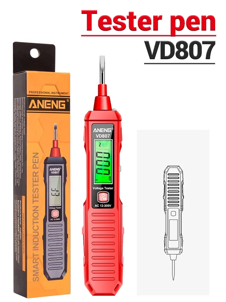 ANENG VD807 testeur de stylo électrique intelligent Portable à Induction en un mot 50/60Hz capteur NCV AC 12-300V outils de détection de fil sans contact