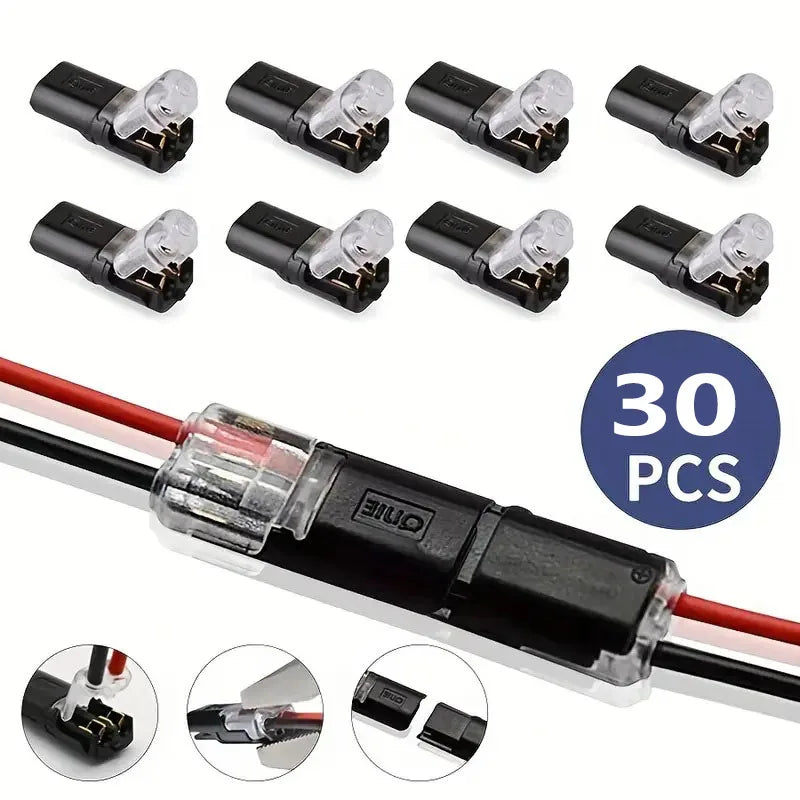 10/20/30/40/50 connecteurs de fils LED enfichables, bornes de fils compactes universelles à 2 broches et 2 voies, aucun dénudage de fils requis