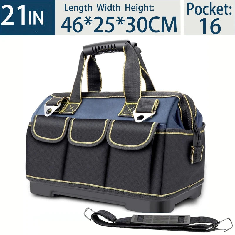 Sac à outils multifonctionnel grande capacité en toile Oxford imperméable et résistante à l'usure, idéal pour la réparation et le rangement d'outils