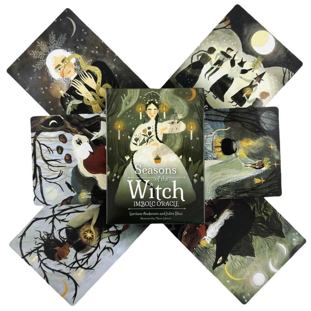 Cartes Oracle des Saisons de la Sorcière Imbolc - Un jeu de 44 cartes divinatoires en anglais - Édition Divination - Jeux de société - Tarot pour les fêtes