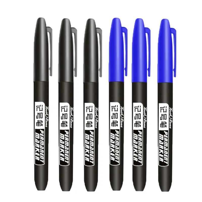 Stylo marqueur Permanent pour dessin Manga, 6 pièces, noir, bleu, rouge, encre étanche, stylos pour croquis, papeterie fournitures scolaires d'art