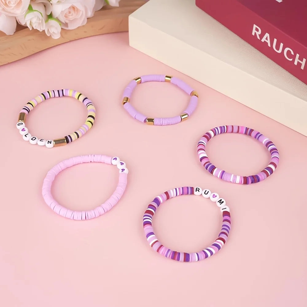 Ensemble de 6 bracelets K-Pop multicolores, bijoux résistants, accessoire de fan, cadeau de concert, cosplay ou anniversaire
