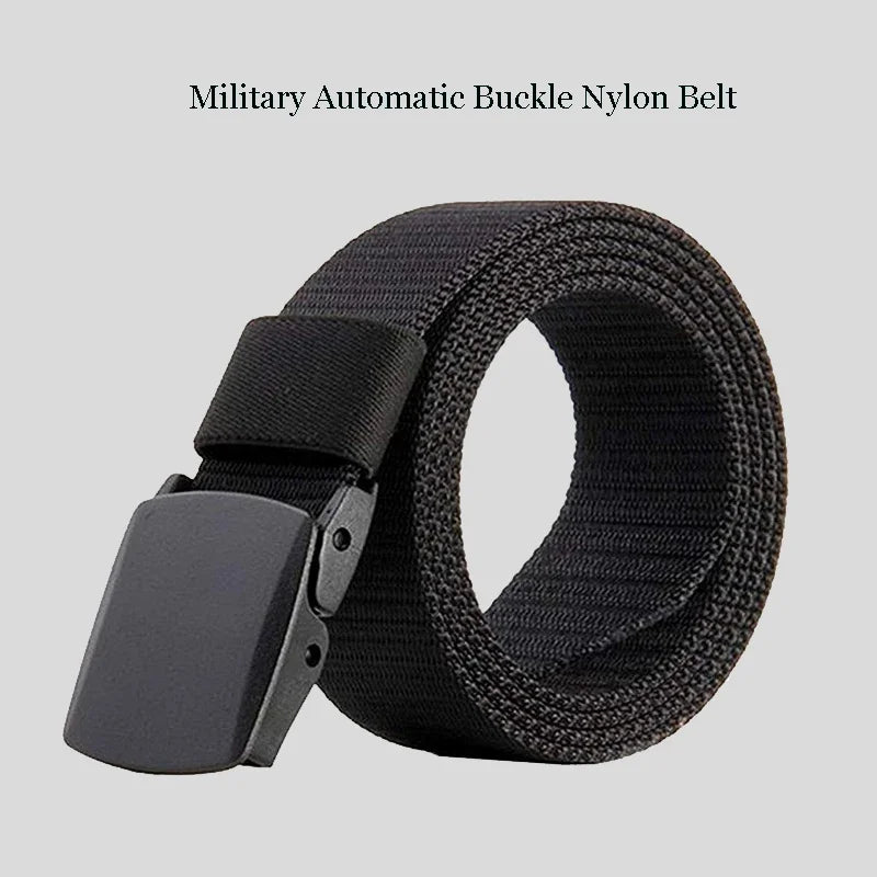 Ceinture en Nylon à boucle automatique militaire unisexe, grande taille LONG 170 160 150 140 130 120 110cm, ceinture tactique d'extérieur en toile pour hommes et femmes
