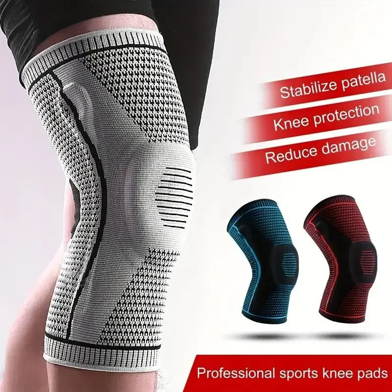 Genouillère antidérapante avec coussinet rotulien en gel et stabilisateurs, manchon de compression confortable pour l'arthrite et le sport (1 pièce)