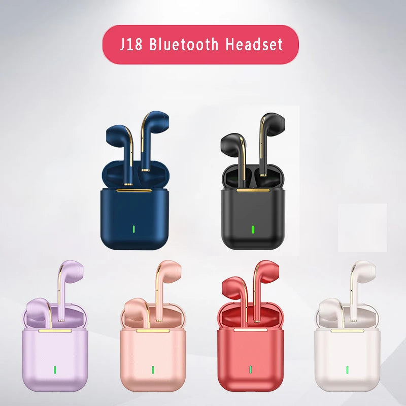 Écouteurs sans fil J18 TWS, écouteurs Bluetooth 5.3 longue durée de lecture, appel vocal avec suppression du bruit, pour les jeux, les affaires et les sports