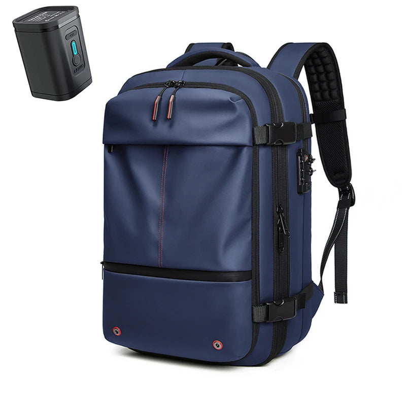 Voyage hommes 17 pouces sac à dos pour ordinateur portable compression sous vide sac à dos affaires grande capacité école sac à dos étendre sac à dos en plein air