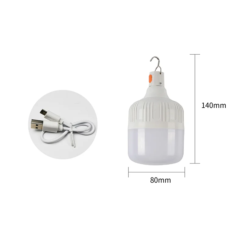 Portable Rechargeable LED Camping Light with Hook Dimmable Tent Lantern Emergency Night Lamp for Hiking Travel Adventure Use
