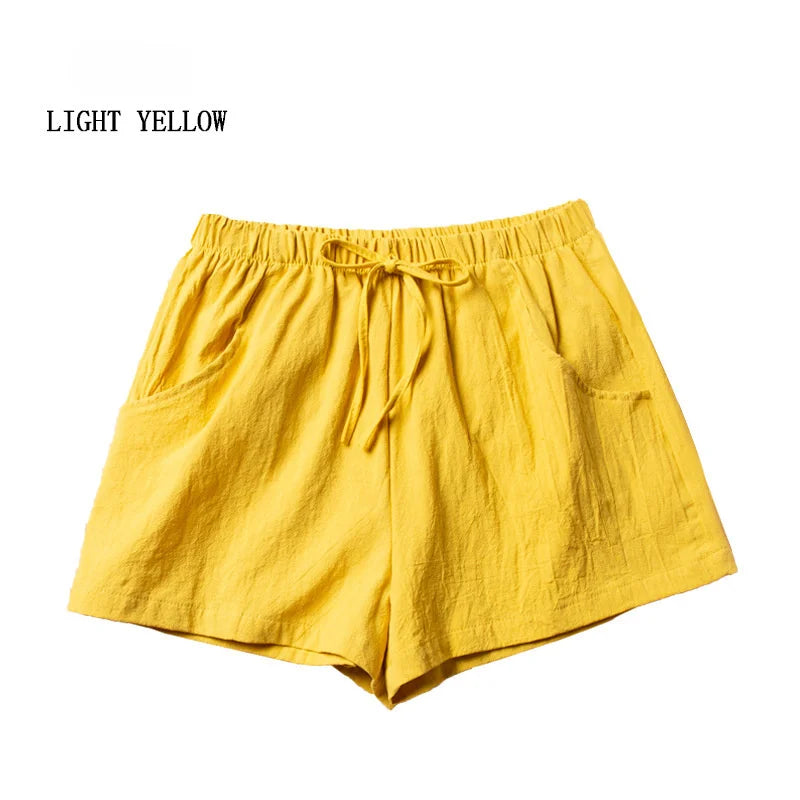 ITOOLIN Short en lin décontracté pour femme, short de sport taille haute noir, short femme, short de sport femme