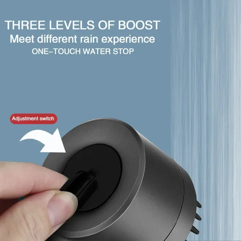 Pommeau de douche filtrant haute pression, jet réglable à 3 modes avec brosse de massage, robinet effet pluie, accessoires de salle de bain