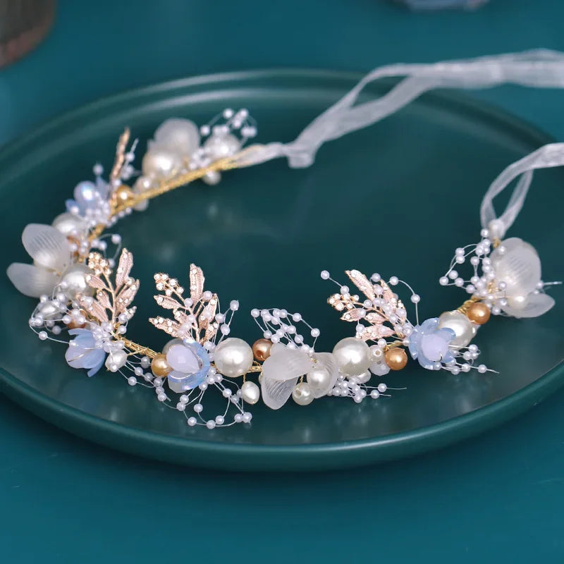 Bandeaux et diadèmes fleuris luxueux, accessoires de coiffure de mariage pour femmes, bijoux de cheveux de mariée, bandeau de mariée, coiffe, serre-tête de fête