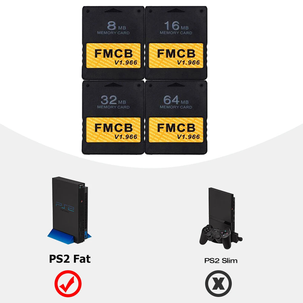 Carte mémoire Bitfunx McBoot V1.966 gratuite 8 Mo/16 Mo/32 Mo/64 Mo pour console PS2 Fat