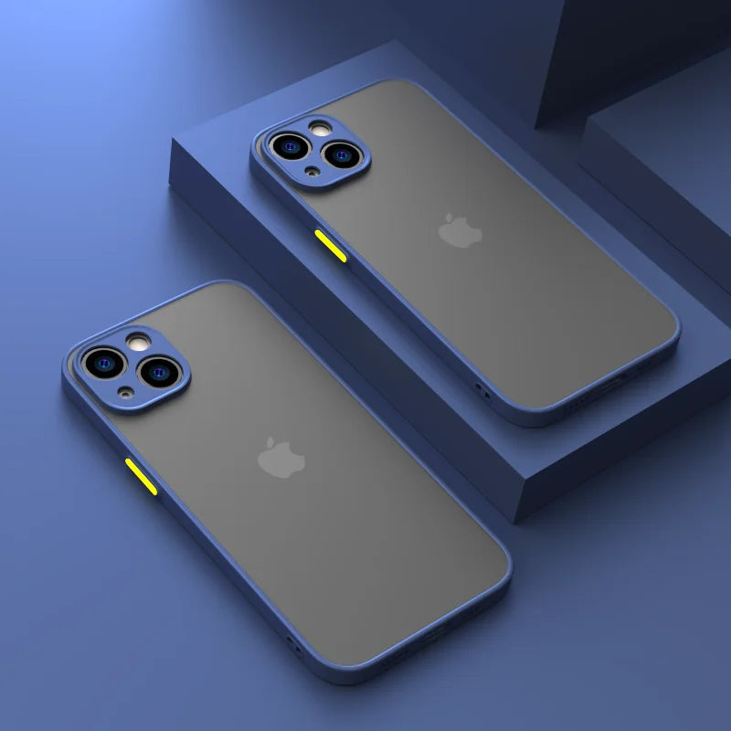 Nouvelle coque de téléphone antichoc Armor Bumper pour iPhone 15, 11, 12, 13 Mini, 14 Pro, XR, X, XS Max, 7, 8 Plus, SE 2020 - Coque rigide en silicone