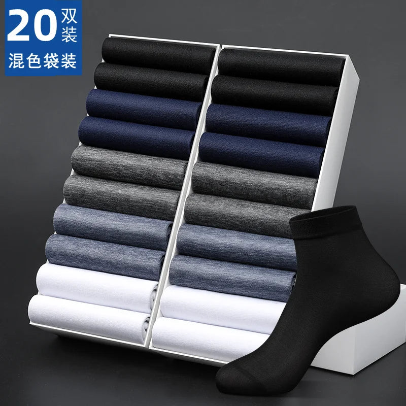 1 paire de chaussettes confortables et respirantes en coton pour hommes, chaussettes d'été pour hommes