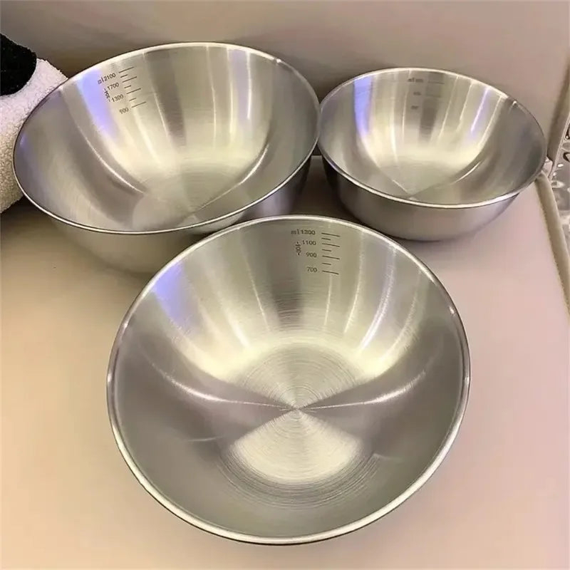 Ensemble de bols en acier inoxydable 1-3, avec échelle pour la cuisson, le stockage des aliments, bols à mélanger de grande capacité pour les essentiels de la cuisine à domicile