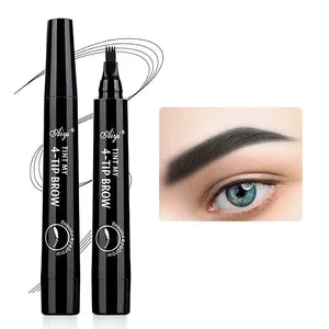 Crayon à sourcils à quatre embouts, longue tenue, sans bavure, résistant à l'eau, anti-bavure