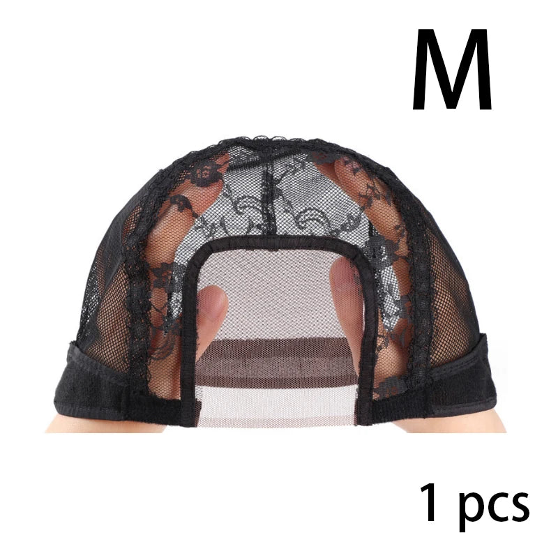 Bonnet de perruque en dentelle U-Part HD noir, 4x4 pouces, avec sangle réglable, pour bricolage, fabrication de perruque, bonnet de tissage de filet à cheveux, 1 pièce