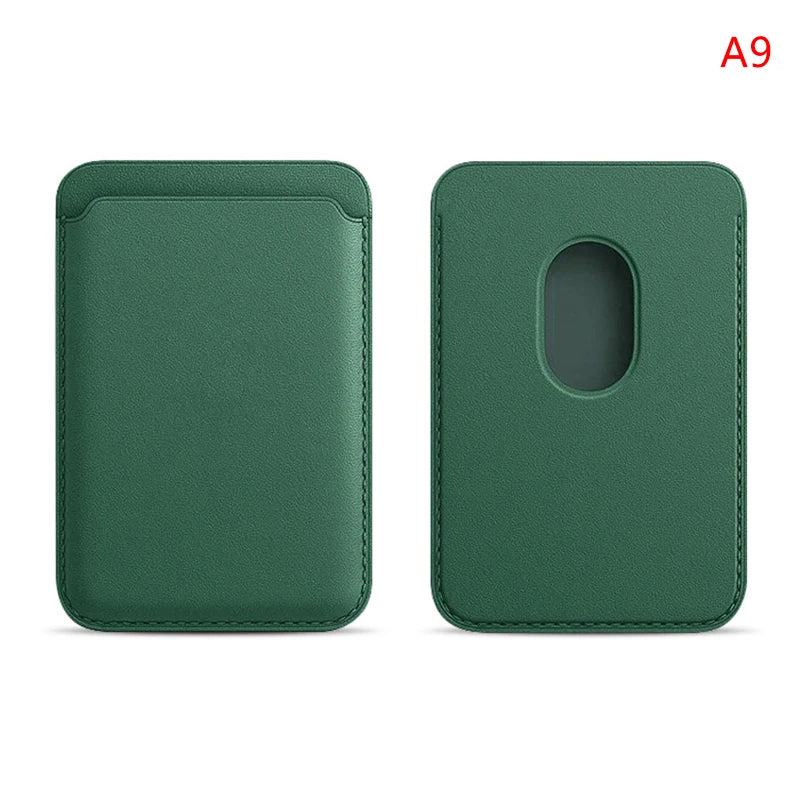 Étui porte-carte magnétique IPhone 16 15 13 14 12, pochette pour cartes, étui en cuir Magsafing avec autocollant arrière, housse de poche pour cartes