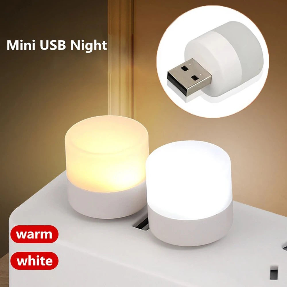Mini USB lumière lampe à LED lumières Table chambre prise livre de nuit lecture articles de décoration blanc chaud protection des yeux en gros chambre