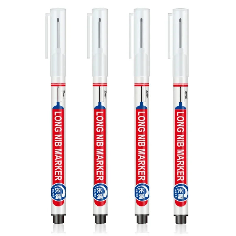 Marqueurs à tête de pointe longue pour stylo perforateur en métal, étanche, salle de bains, décoration du bois, multi-usages, 4 pièces/ensemble 20mm