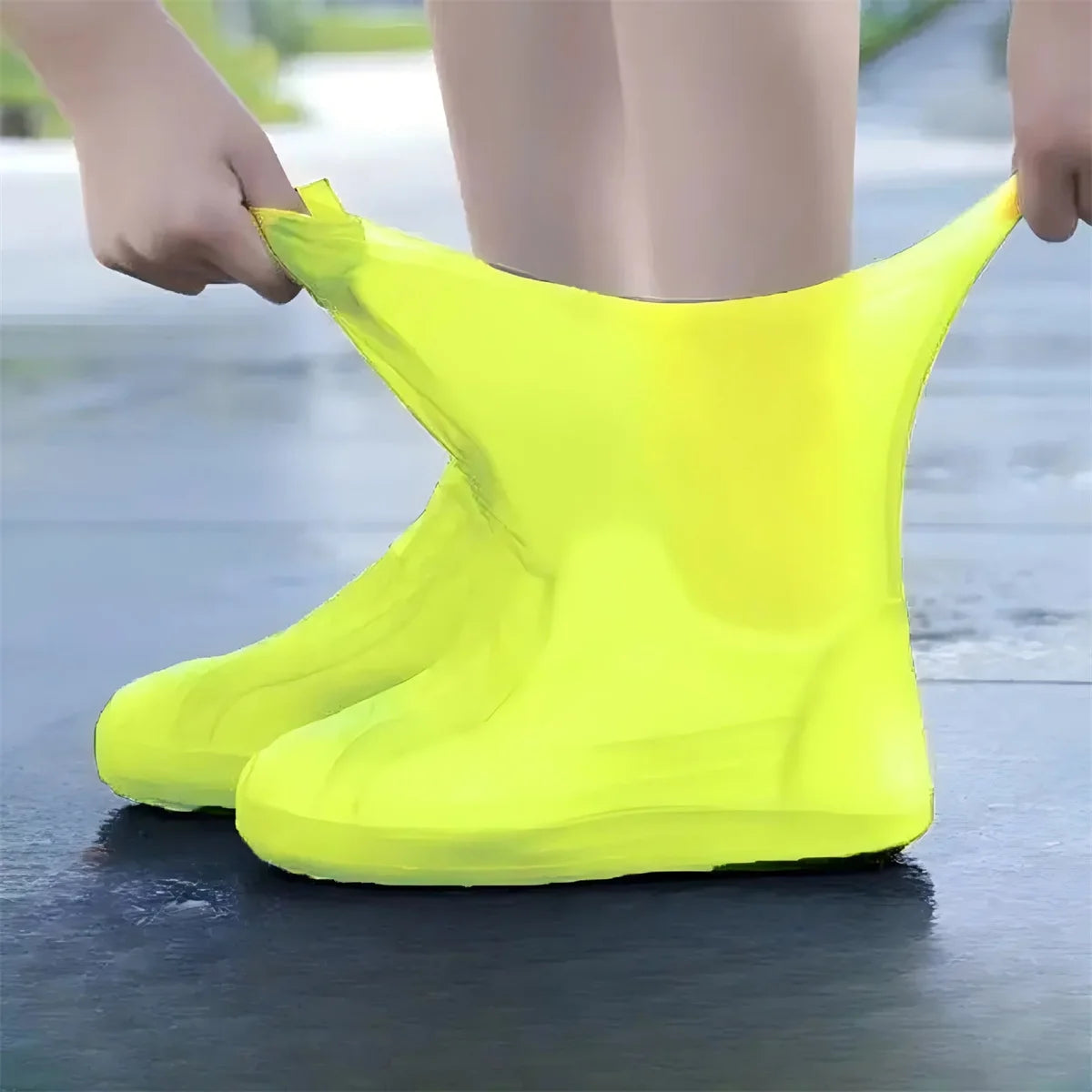1 paire de couvre-chaussures de botte de pluie en caoutchouc pour une utilisation en extérieur, couvre-chaussures imperméables en Silicone, couvre-chaussures pour jours de pluie, pluie antidérapante réutilisable