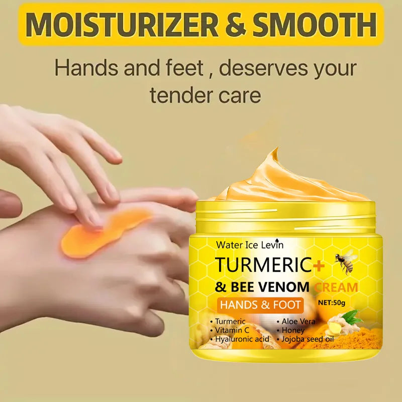 Curcuma abeille venin Anti-séchage crème pour les pieds fissures pour les mains réparation élimination de la peau crème de soin pieds morts peau des mains 50g