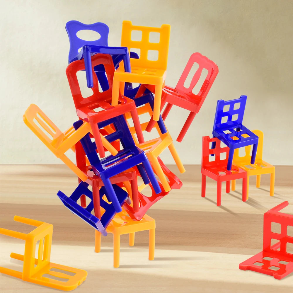 Chaise pliante pour enfants, jeu d'équilibre, jeu de bureau amusant, chaise d'équilibre pour adultes et enfants, jeu d'empilage, jouet interactif, cadeau