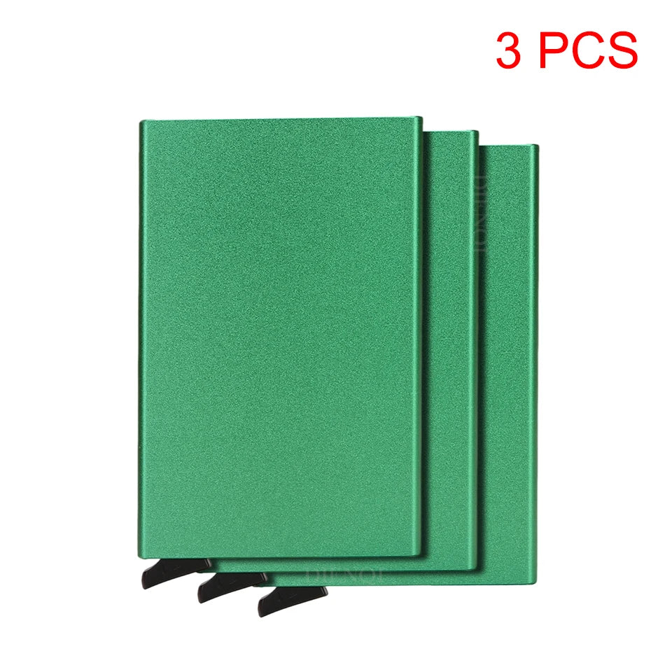 Hommes ID crédit porte carte bancaire portefeuille Anti Rfid intelligent Anti Rfid blocage protégé magique Pop Up mince petit argent portefeuilles étui