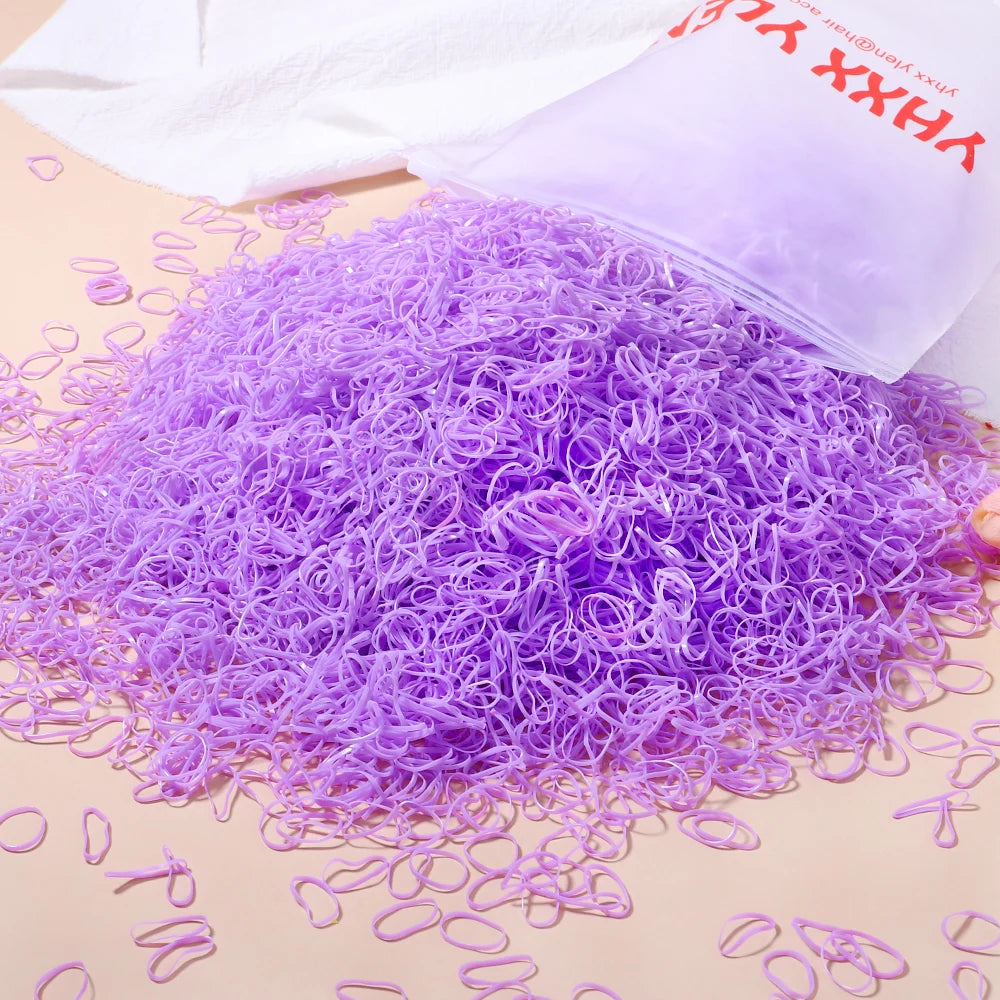 500 pièces/ensemble filles coloré élastique jetable doux élastique cheveux cravate bandeau enfants élastique pour queue de cheval bandes enfants accessoires