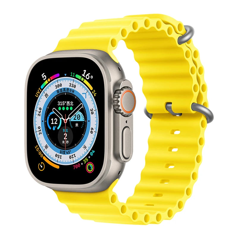Bracelet océan en Silicone pour bracelets de montre Apple 45mm 46mm 40mm Ultra 2 49mm 44mm 41mm 38-42mm bracelet de sport série 10 9 8 7 6 5 4 SE
