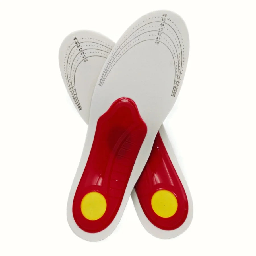 Semelles orthopédiques pour pieds plats avec soutien de la voûte plantaire, soulageant la pression et offrant une bonne aération grâce à leur rembourrage amortissant