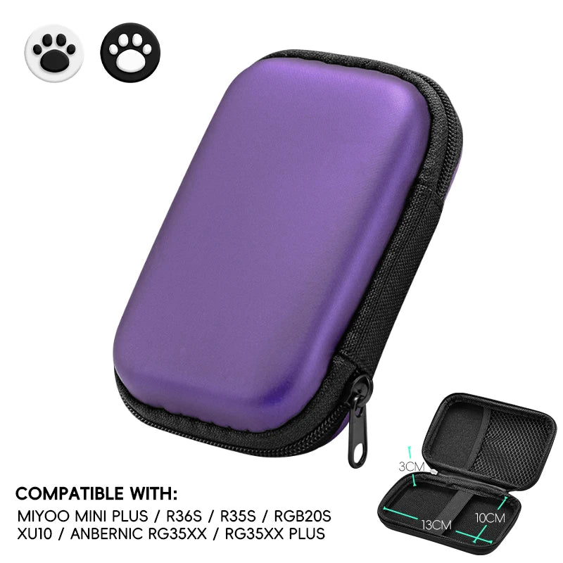 Étui de transport rigide pour R35S R36S, sac de rangement de voyage anti-rayures et antichoc avec sac en maille et dragonne pour Anbernic RG35XX/V/VS