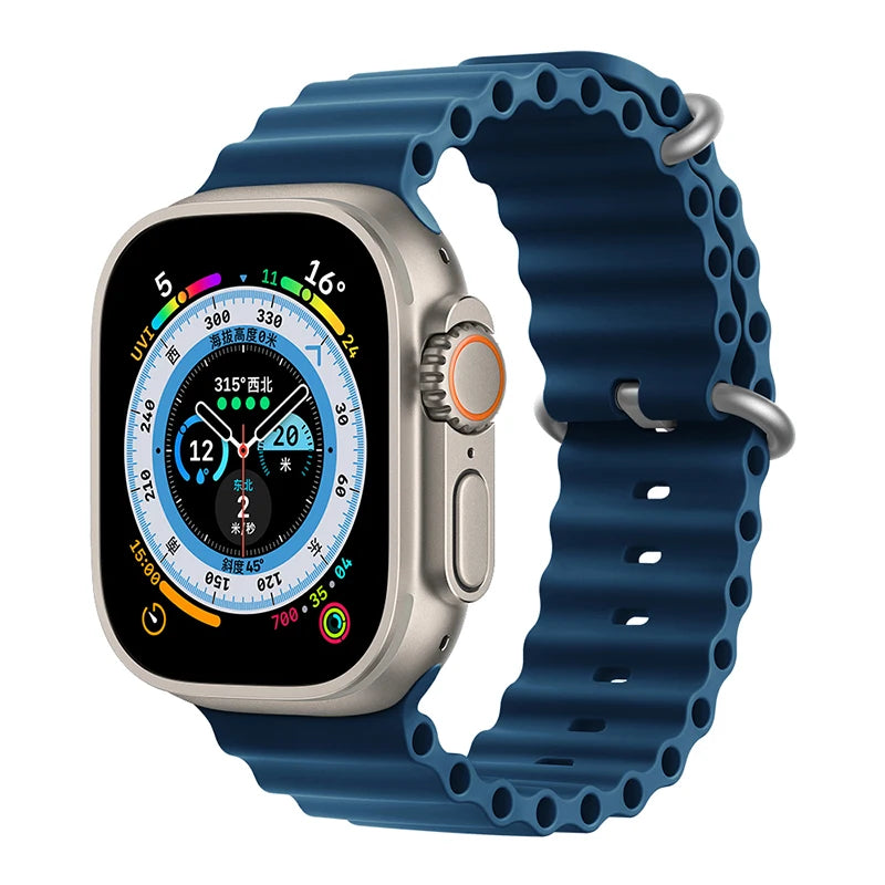 Bracelet océan en Silicone pour bracelets de montre Apple 45mm 46mm 40mm Ultra 2 49mm 44mm 41mm 38-42mm bracelet de sport série 10 9 8 7 6 5 4 SE