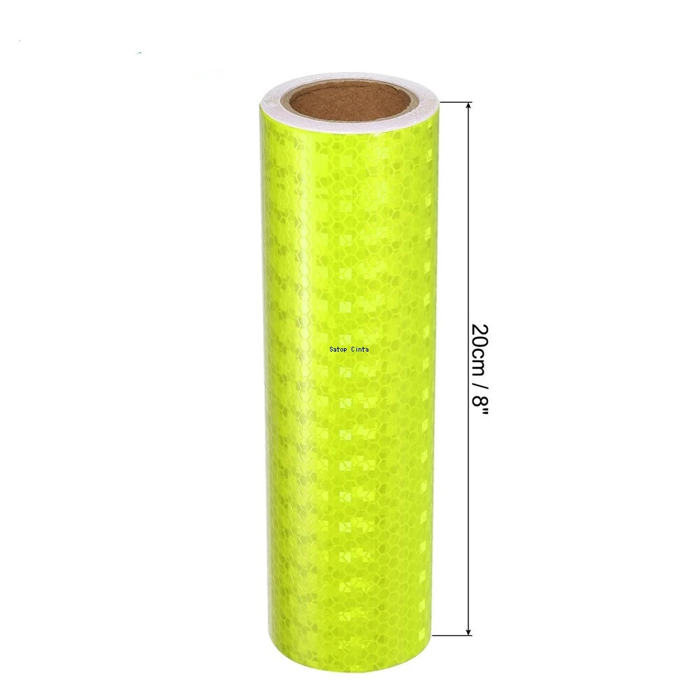 Autocollants réfléchissants jaunes fluorescents pour vélo, 2.5cm/5cm/10cm/20cm x 5m, bande de sécurité d'avertissement étanche à haute visibilité pour véhicule