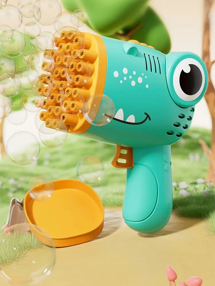 40 Hole Dinosaur Bubble Handheld Bubble Machine, Electric Bubble Gun, Outdoor Wedding Party Toy(without Bubble Water)