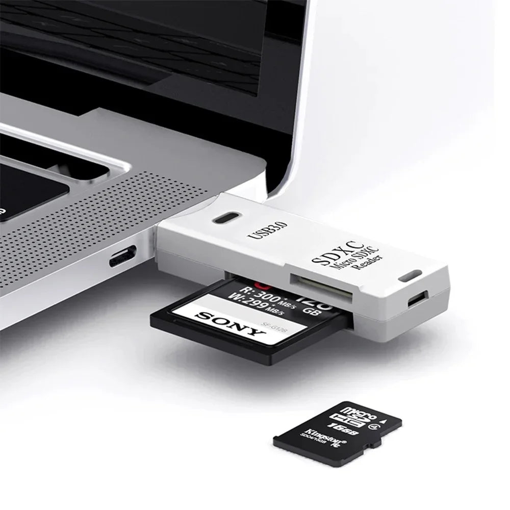 USB 3.0 SD TF Card Reader 2 in 1 High Speed Smart Cardreader Adapter for PC Laptop Notebook Computer Camera Car Mounted